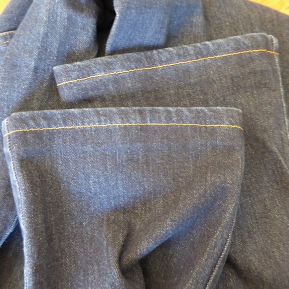 Moschino 26 Blue Vintage Mid-Rise Donna Jeans *Hemmed *Altered Straight Boot Cut - Picture 15 of 16